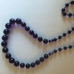 Cobalt blue glass Vintage necklace detailed with rhinestones and clear beads